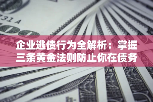 济南企业逃债行为全解析：掌握三条黄金法则防止你在债务乱局中“踩雷”