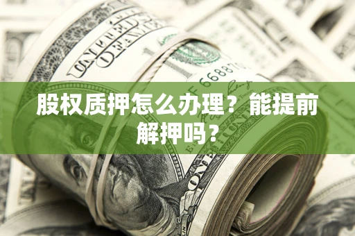 济南股权质押怎么办理？能提前解押吗？